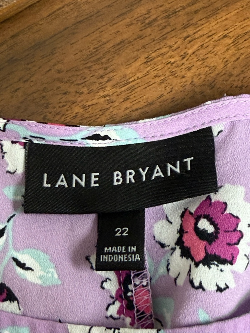Lane Bryant Floral Blouse Ruffle Sleeve Purple Top Plus 22 Boho Spring Chic - Picture 7 of 10
